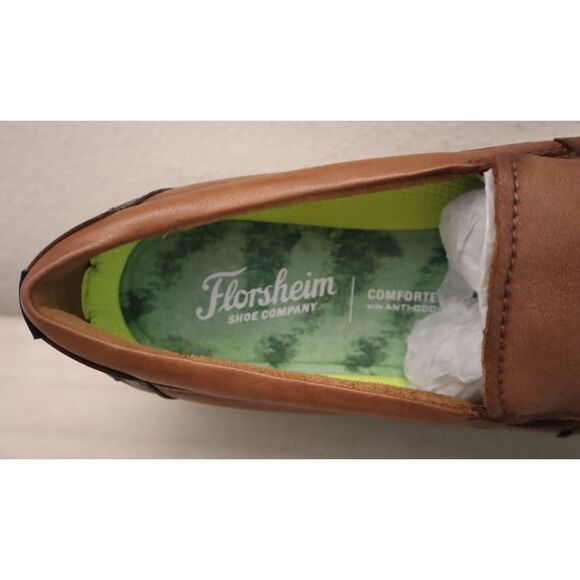 Florsheim Men's 9M Cognac/Brown Multi Tropics Moc-Toe Venetian Slip-On Shoes - Picture 11 of 15